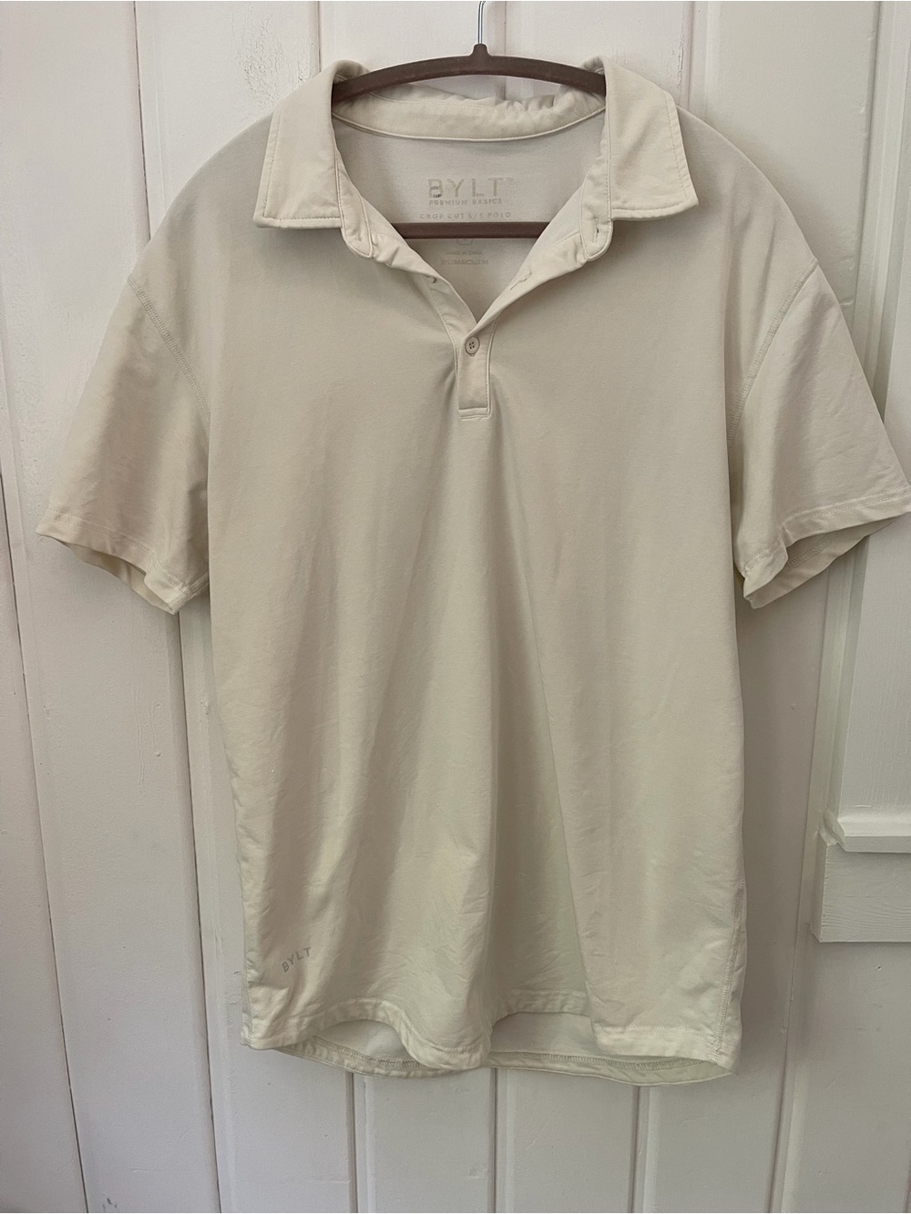 BYLT Premium Basics Men’s Cream Performance Polo Shirt